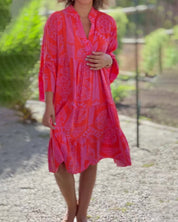 Dames zomerjurk met boho print en wijdvallende pasvorm