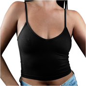 Dames basic tanktop | Slim-fit en v-hals met spaghettibandjes