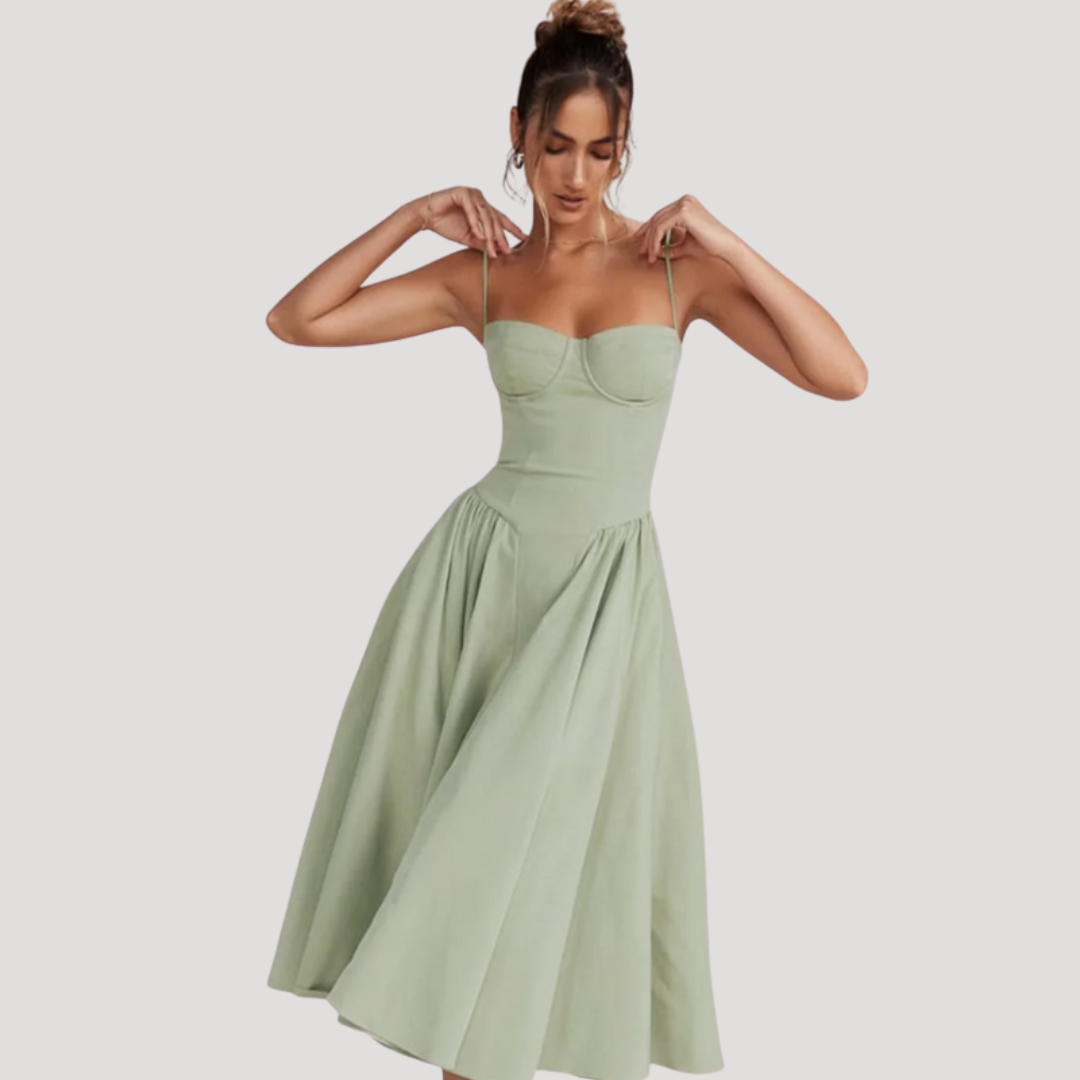 Midi Jurk met Gestructureerd Silhouet