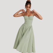Midi Jurk met Gestructureerd Silhouet