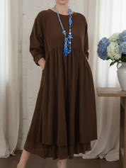 Dames zomerjurk midi relaxed fit