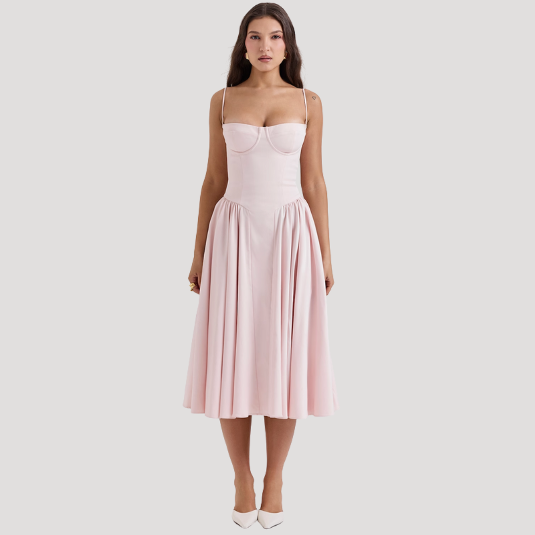 Midi Jurk met Gestructureerd Silhouet