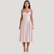 Midi Jurk met Gestructureerd Silhouet