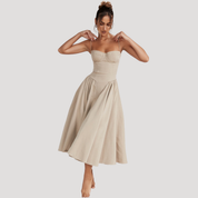 Midi Jurk met Gestructureerd Silhouet