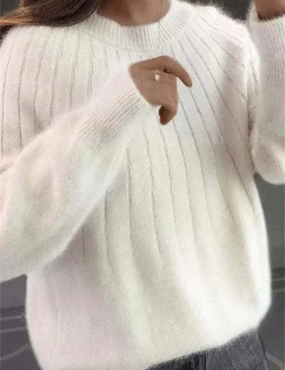 Zachte gebreide dames sweater | In pastel kleuren