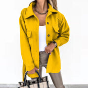 Dames Kort Jack Oversized met Opstaande Kraag | Shacket met Borstzakken