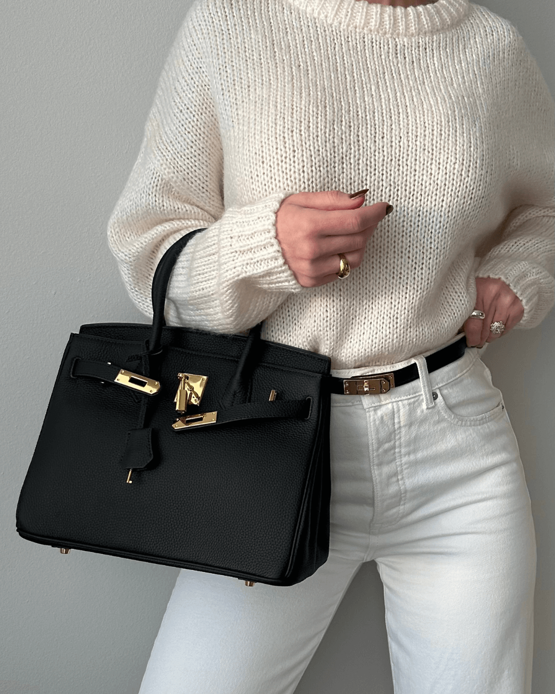 Dames handtas met goudkleurige details