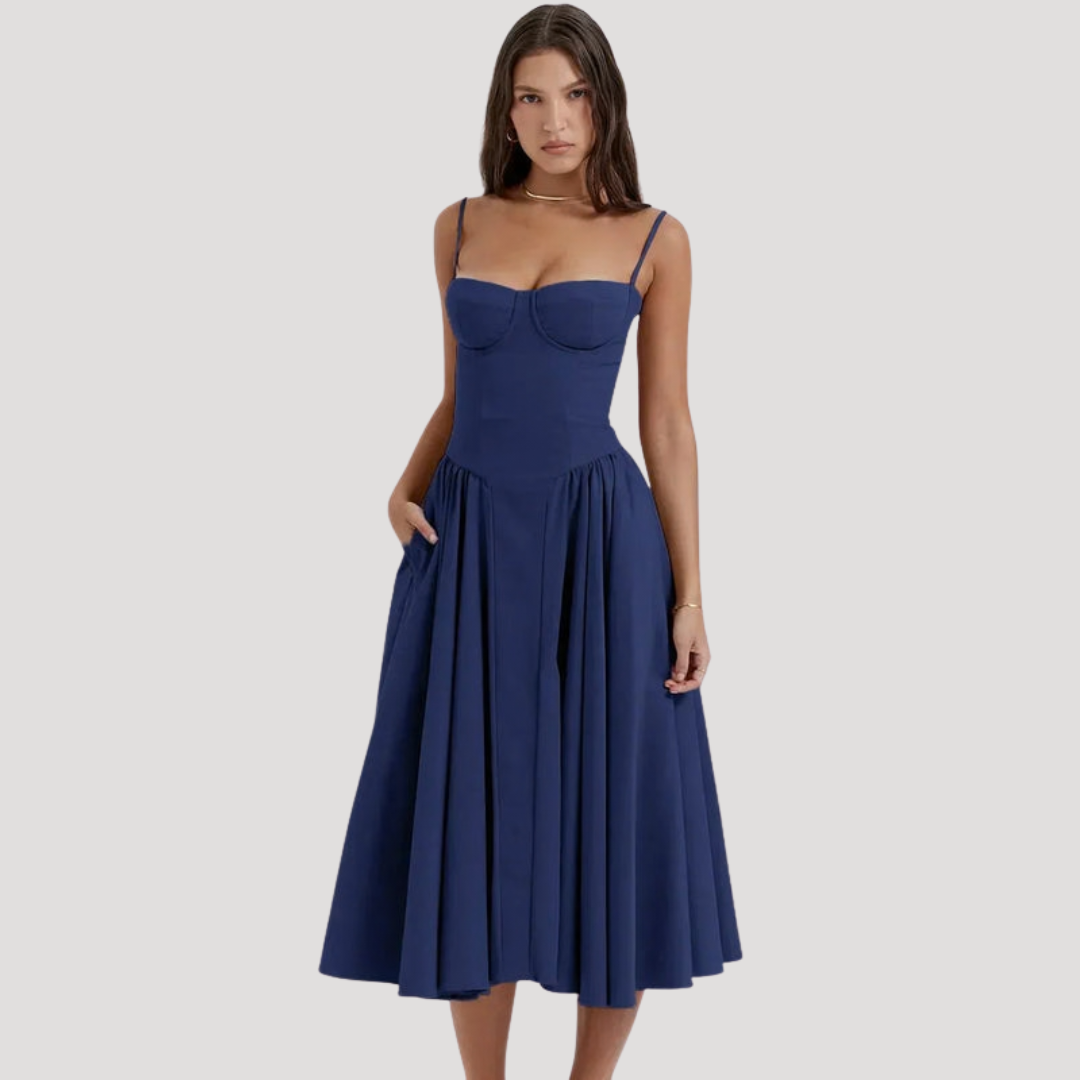 Midi Jurk met Gestructureerd Silhouet