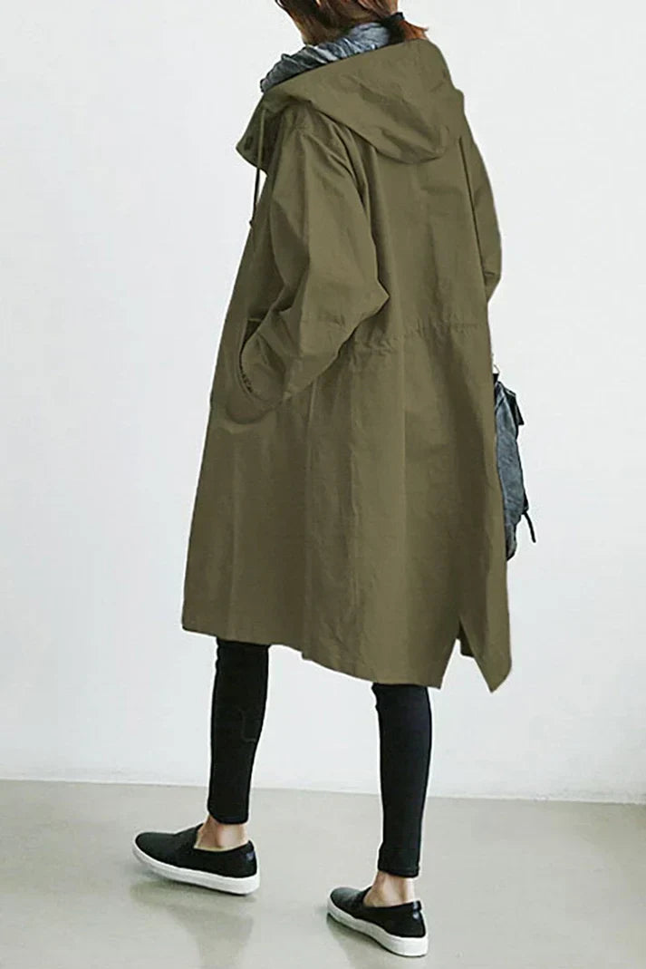 Damesjas met capuchon en knopen | Trenchcoat