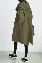 Damesjas met capuchon en knopen | Trenchcoat