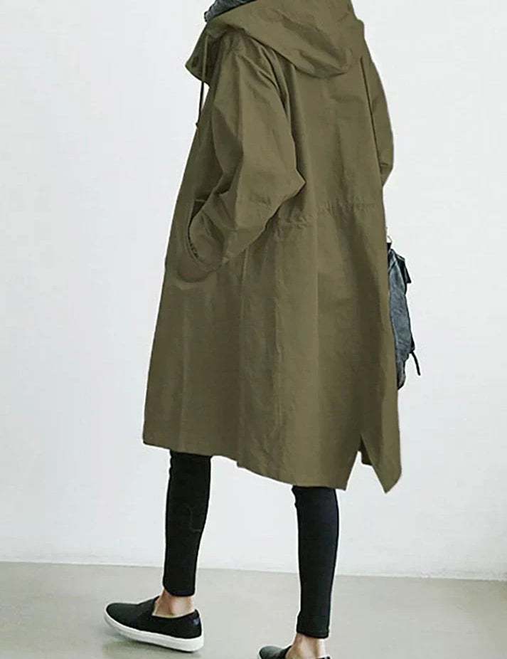 Damesjas met capuchon en knopen | Trenchcoat