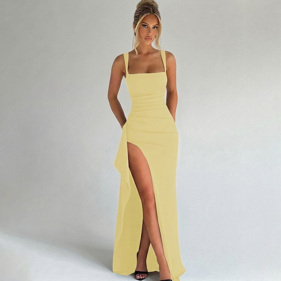 Elegante Maxi Jurk dames met Vierkante Halslijn