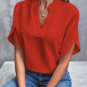 Dames blouse met korte mouwen voor lente en zomer