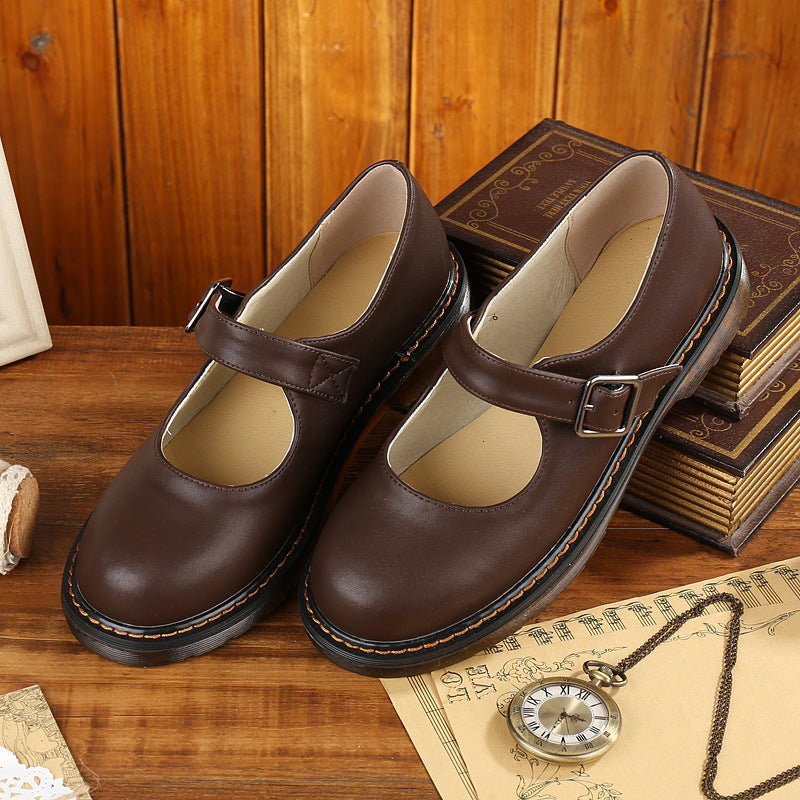 Dames mary jane schoenen met riempje - Ronde neus retro stijl