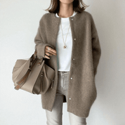 Lange dames winter cardigan | Zacht pluizig vest