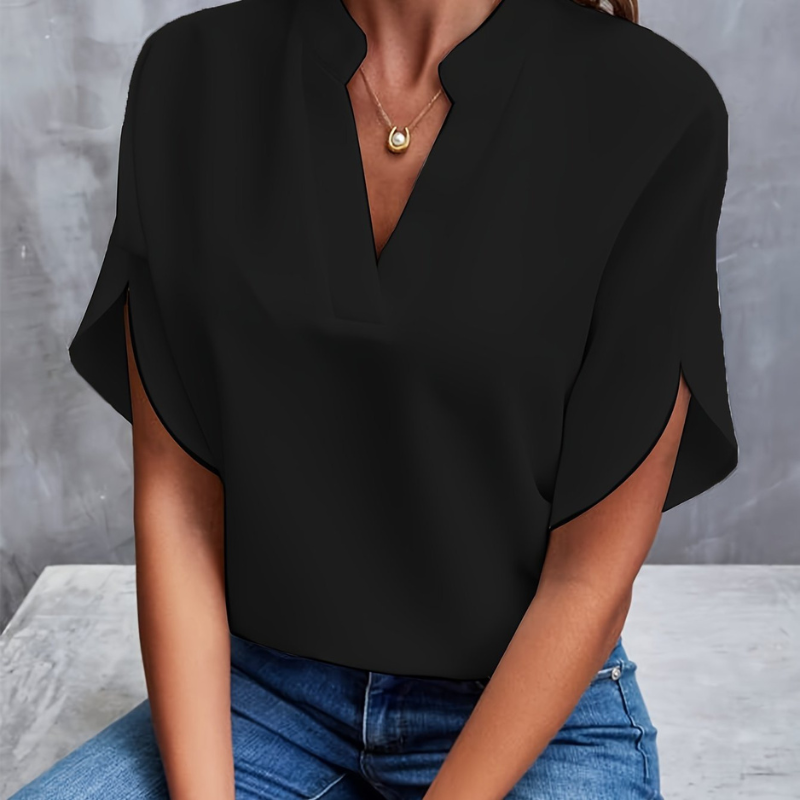 Dames blouse met korte mouwen voor lente en zomer