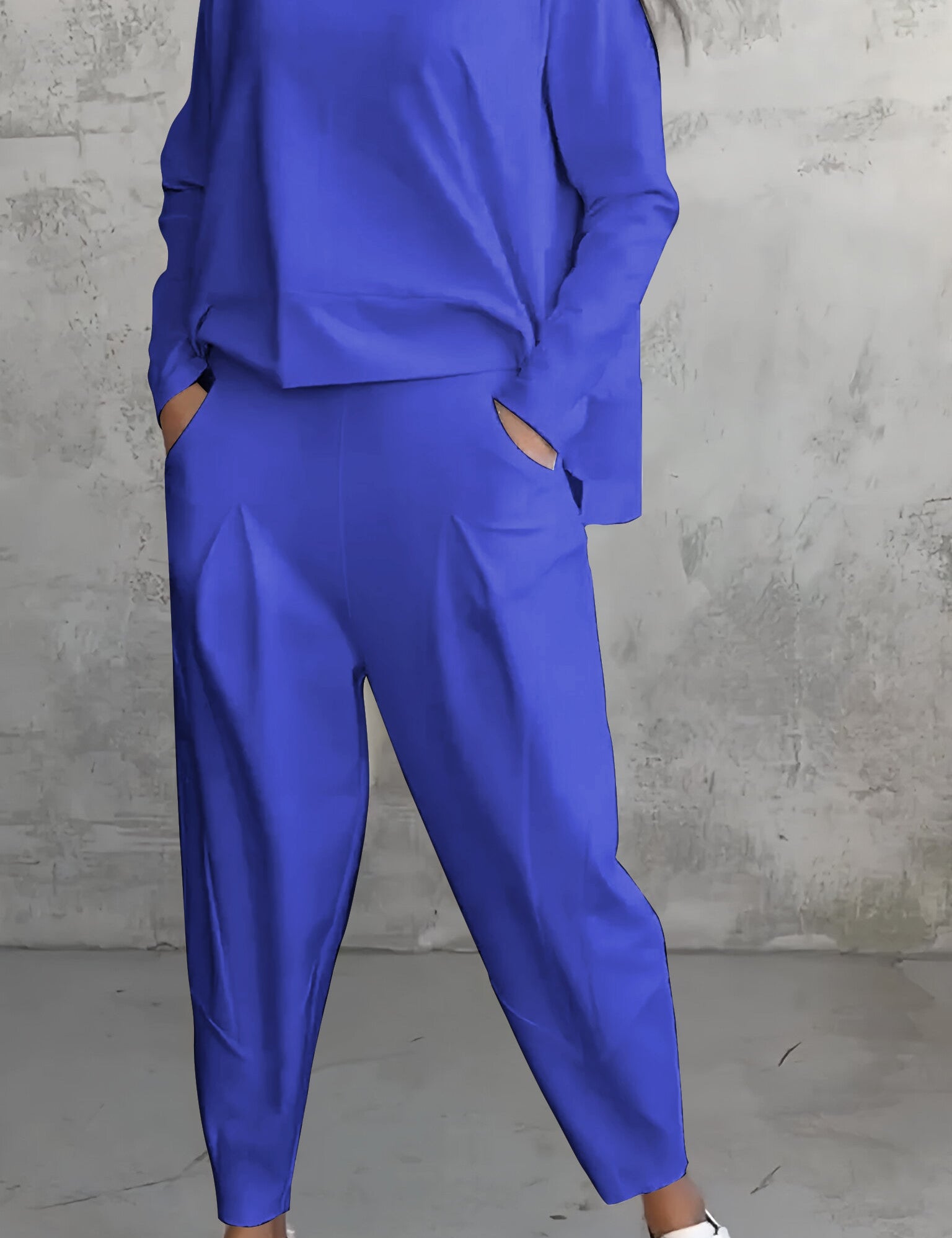 Tweedelige Dames Set Ruime Pasvorm | Oversized Top Boothals en Joggingbroek