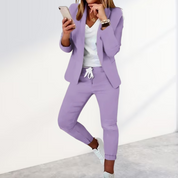 Dames pak 2-delig | Blazer met bijpassende broek in casual stijl