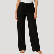 Dames linnen broek met trekkoord en elastische taille zomer
