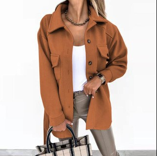 Dames Kort Jack Oversized met Opstaande Kraag | Shacket met Borstzakken