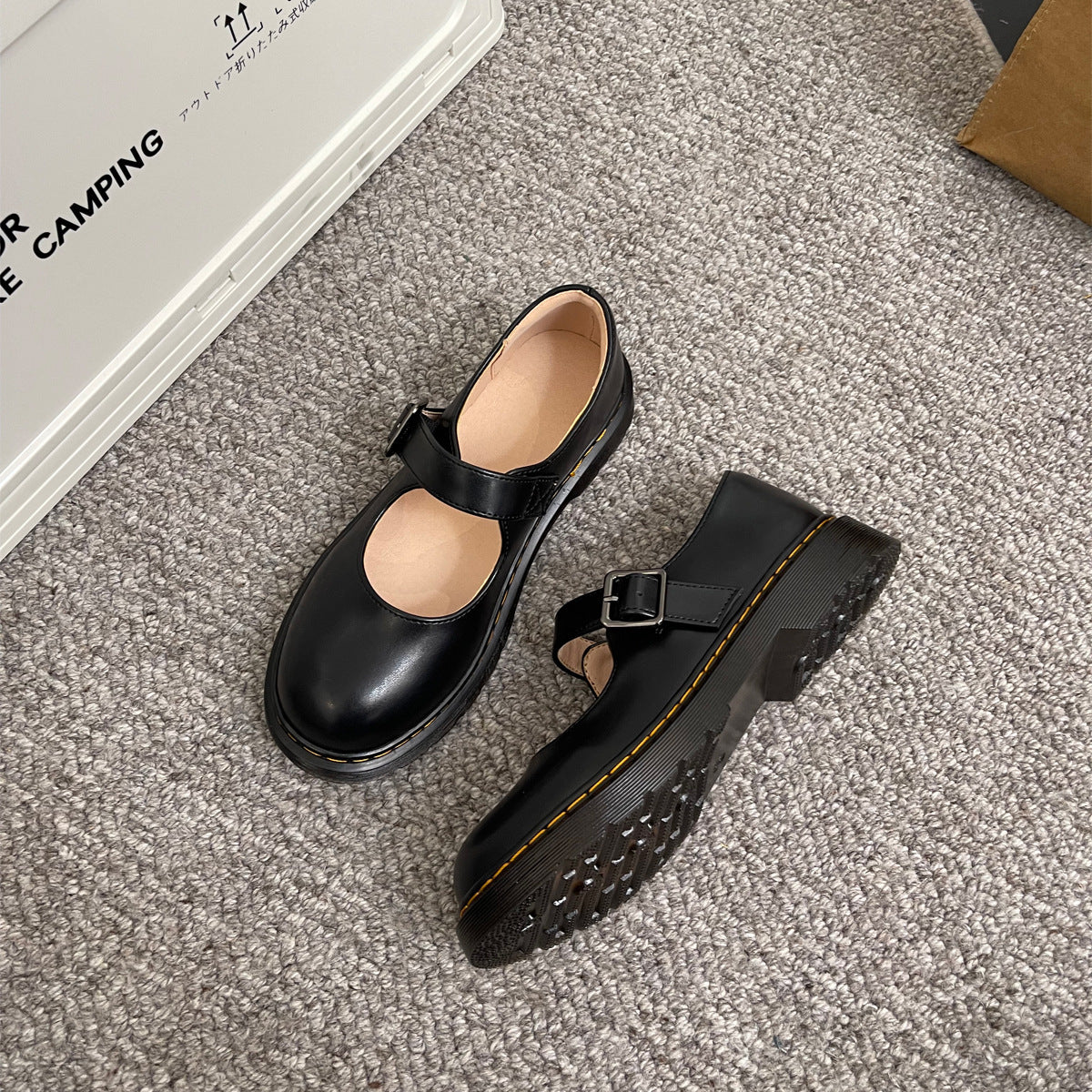 Dames mary jane schoenen met riempje - Ronde neus retro stijl