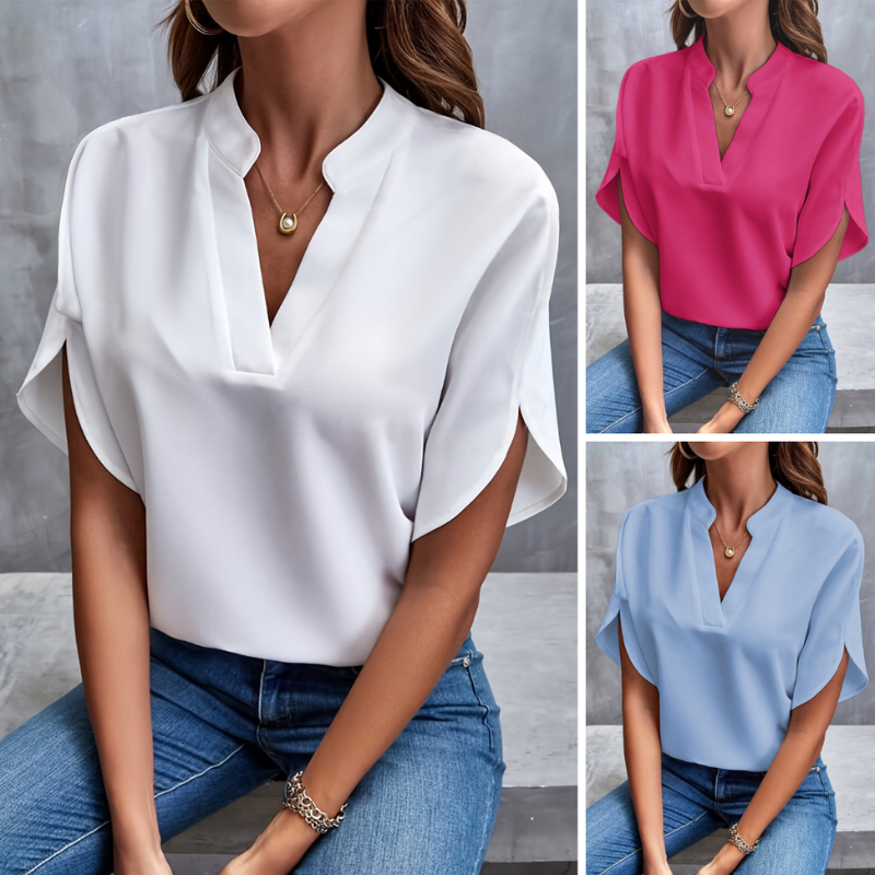 Dames blouse met korte mouwen voor lente en zomer