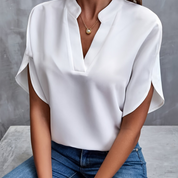 Dames blouse met korte mouwen voor lente en zomer