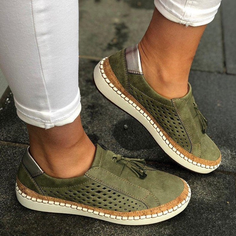 Dames sneakers met beige zool - Fijne ondersteuning