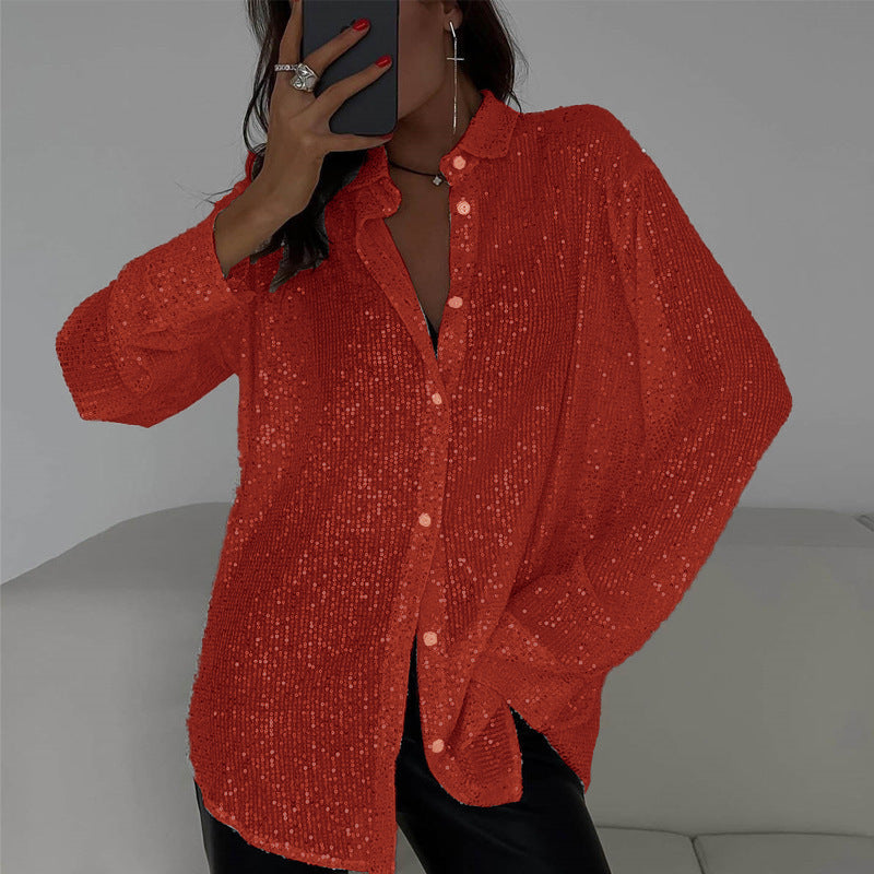 Ladies festive blouse with sequins