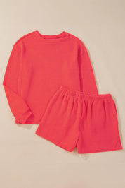 Dames loungewear set met sweater en korte broek