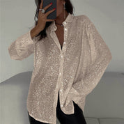 Women's festive blouse with sequins