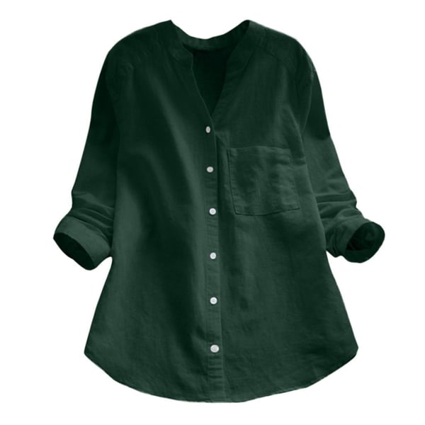 Luchtige dames blouse | Losvallende lange mouwen met borstzak