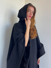 Deken met mouwen | Oversized trui met capuchon en pluche binnenkant