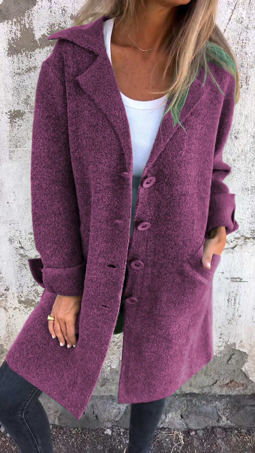Dames Kort Vest met V-Hals | Fijn Gebreid Cardigan met Knoopsluiting