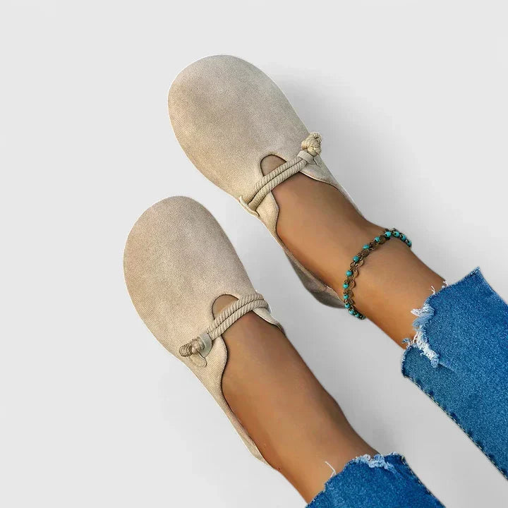 Dames instappers zomer en lente - Zachte zool en strik detail