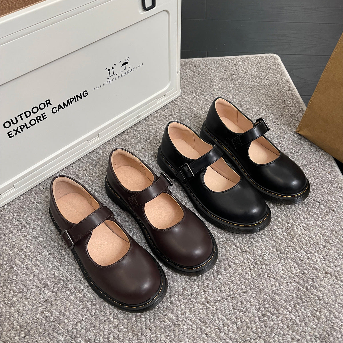 Dames mary jane schoenen met riempje - Ronde neus retro stijl