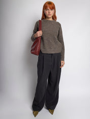 Grote Dames Schoudertas Glanzende Afwerking | Ruime Leren Look Tas met Pouch