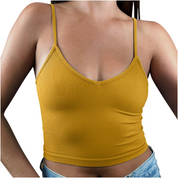 Dames basic tanktop | Slim-fit en v-hals met spaghettibandjes