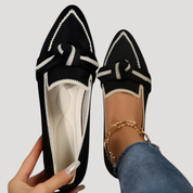 Dames ballerina's met strikdetail slip-on loafers