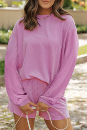 Dames loungewear set met sweater en korte broek