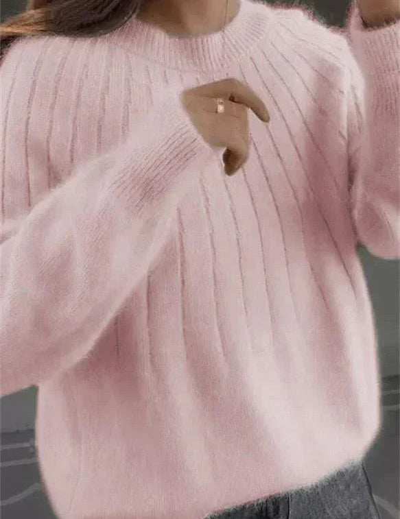 Zachte gebreide dames sweater | In pastel kleuren