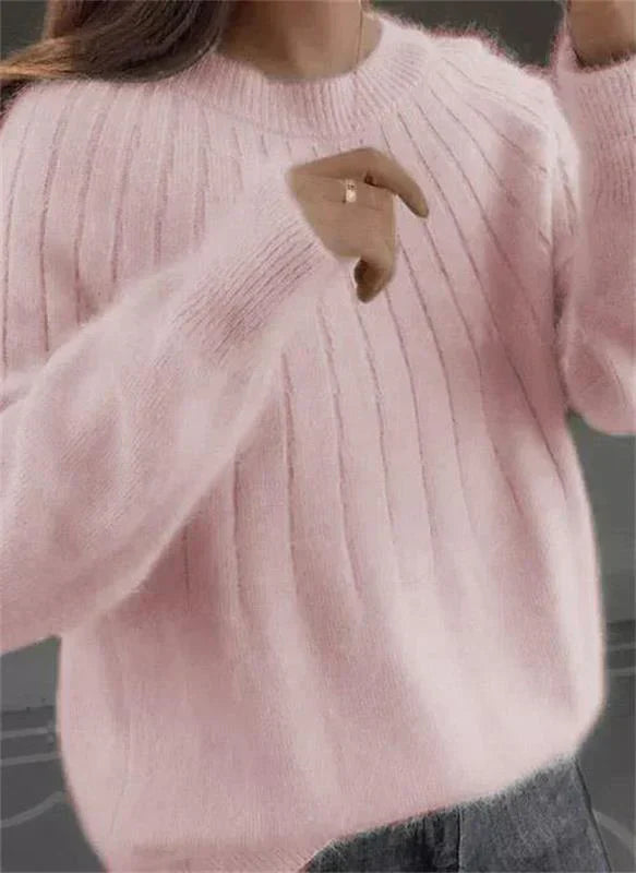 Zachte gebreide dames sweater | In pastel kleuren