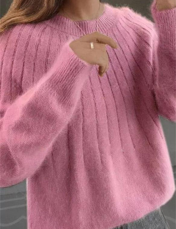 Zachte gebreide dames sweater | In pastel kleuren