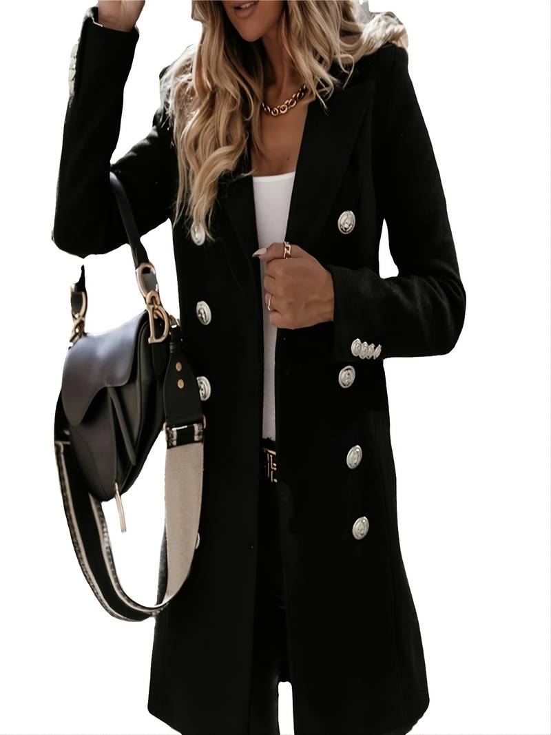 Dames blazerjas met dubbele rij knopen | Elegante lange blazer