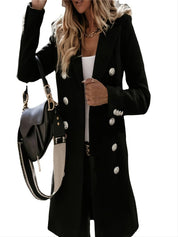 Dames blazerjas met dubbele rij knopen | Elegante lange blazer