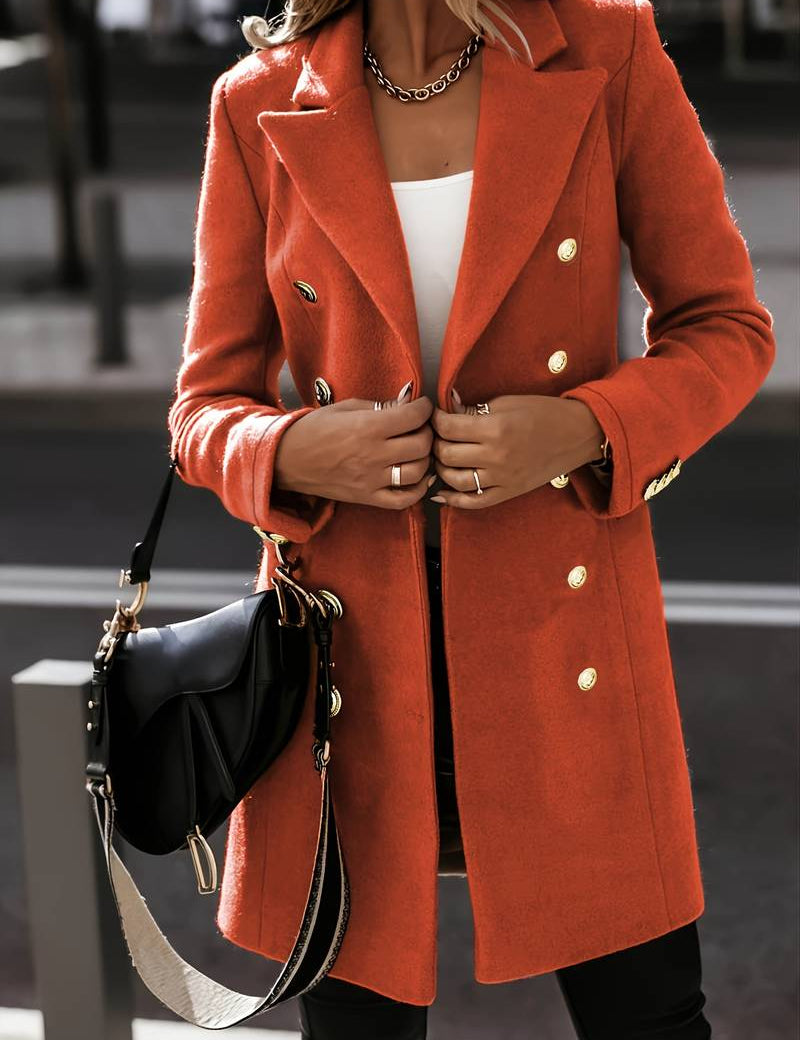 Dames blazerjas met dubbele rij knopen | Elegante lange blazer