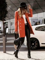 Dames blazerjas met dubbele rij knopen | Elegante lange blazer