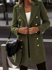 Dames blazerjas met dubbele rij knopen | Elegante lange blazer