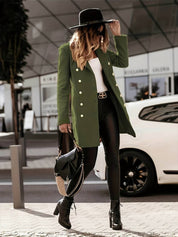 Dames blazerjas met dubbele rij knopen | Elegante lange blazer