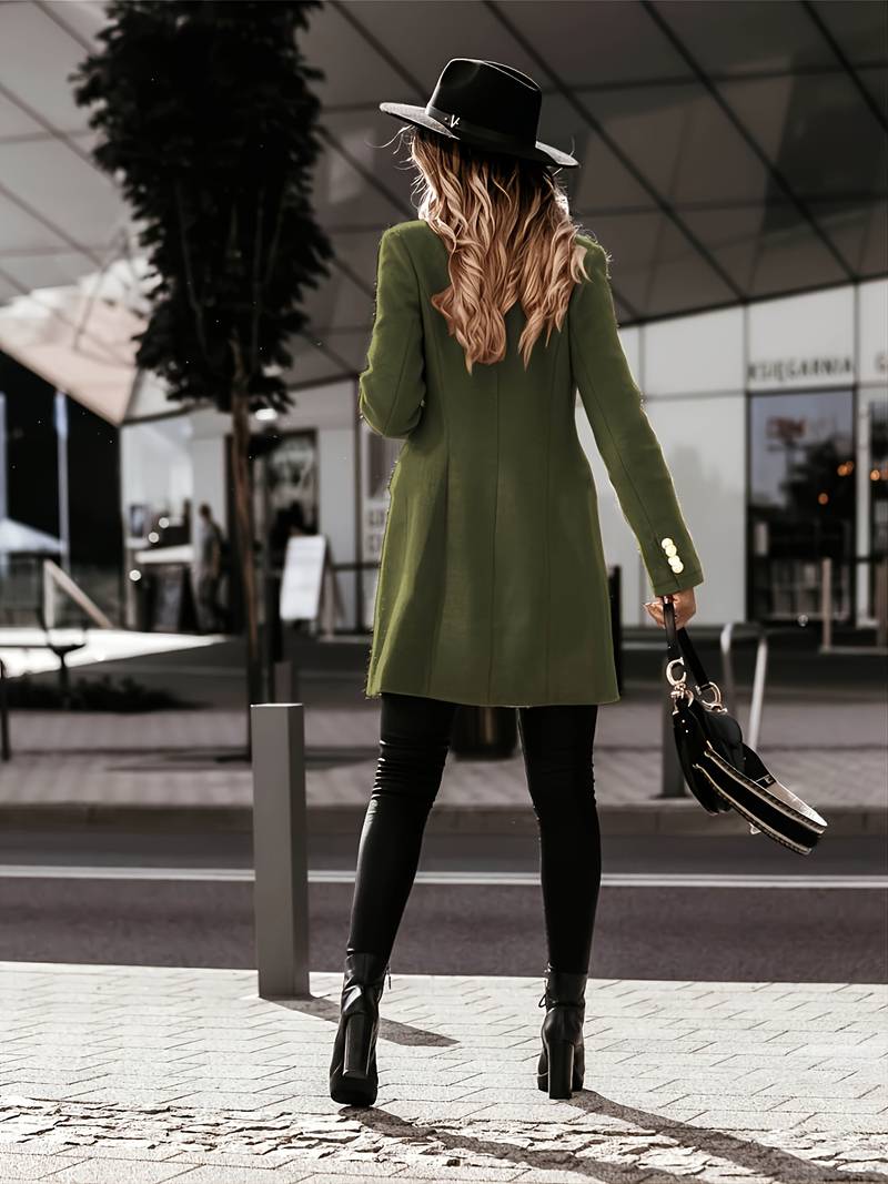 Dames blazerjas met dubbele rij knopen | Elegante lange blazer
